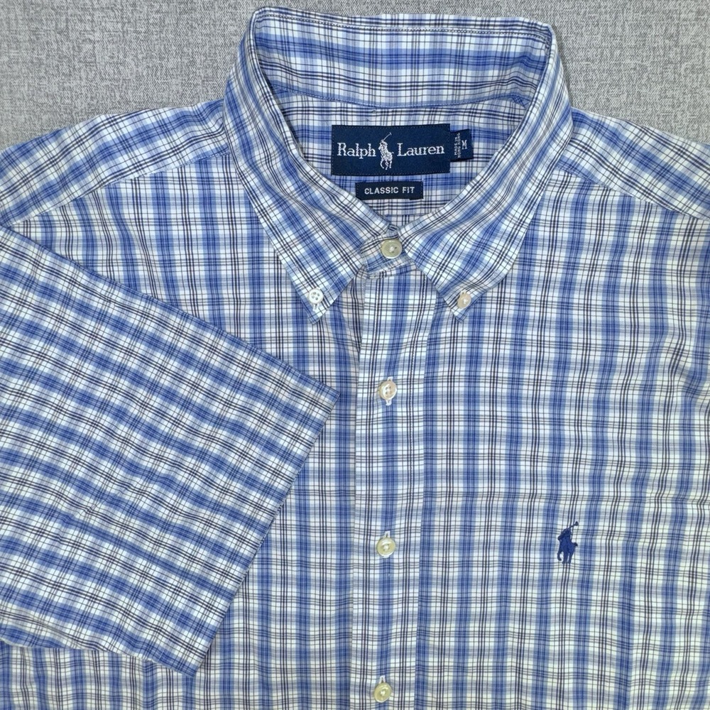 Vintage Ralph Lauren Shirt Men's M Preppy Lightweight Retro 100% Cotton Classic
